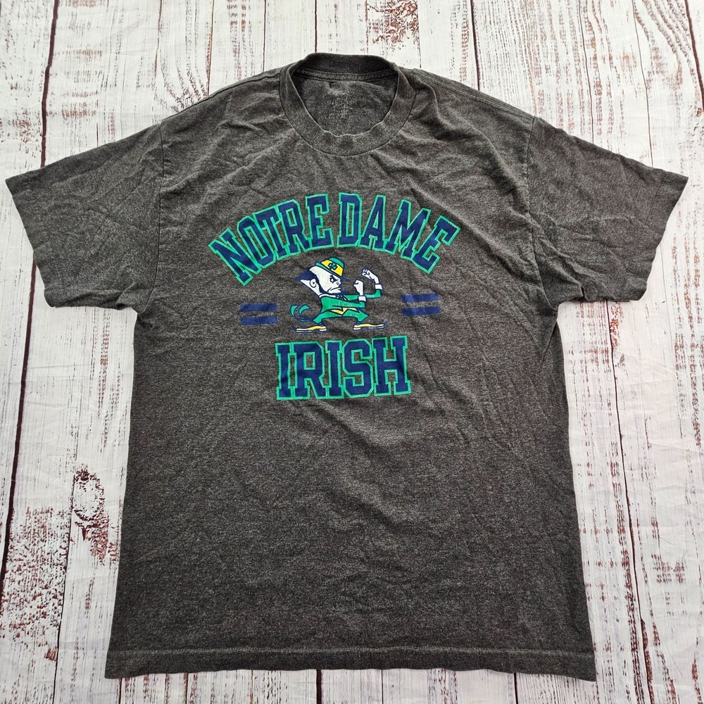 Notre‎ Dame Irish Gray Short Sleeve Logo T-Shirt Men's XL
